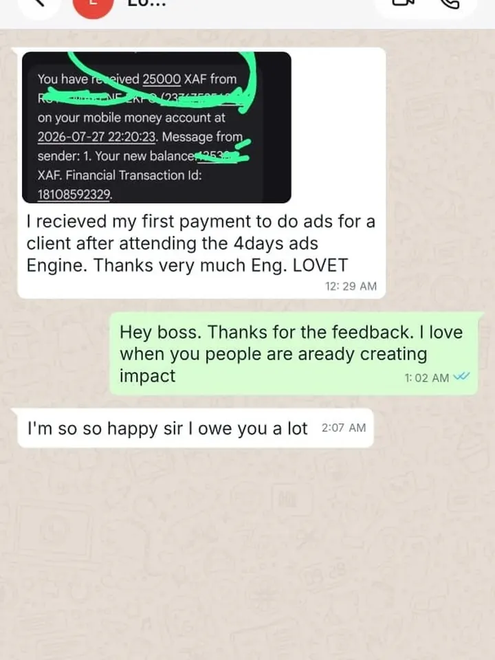 Student implementation feedback after 4 Days Ads Engine